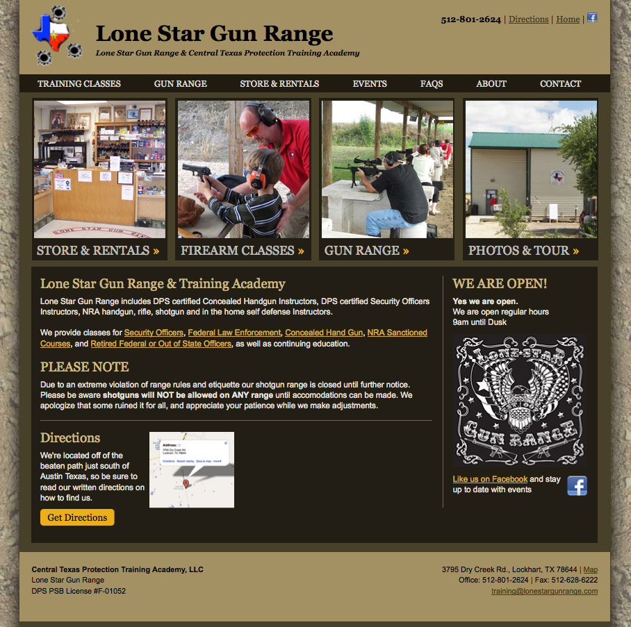 Gun Range Website Design Project