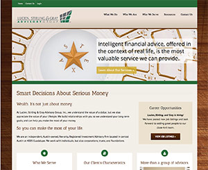 Financial advisor wordpress website - Austin TX