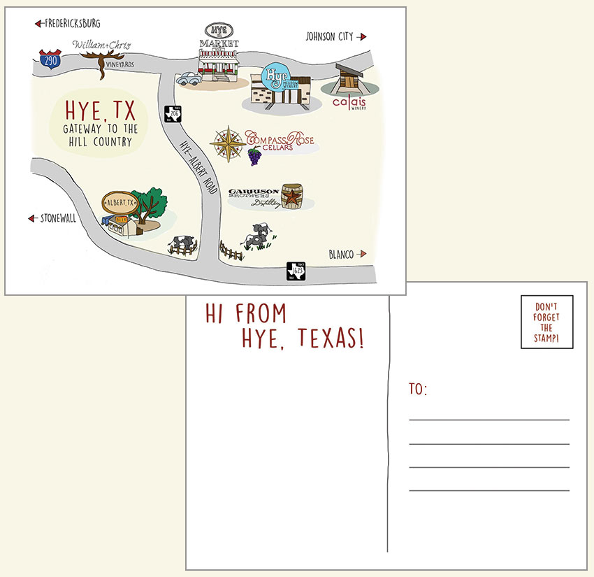 Hye Texas Wine Country Postcard