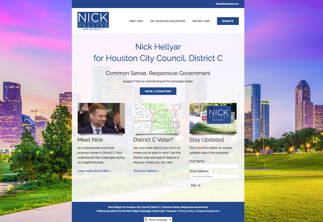 City Council Candidate Wordpress Website