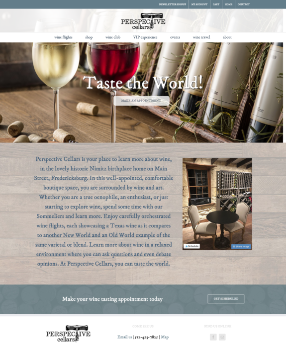 Tasting Room WordPress Website - Perspective Cellars