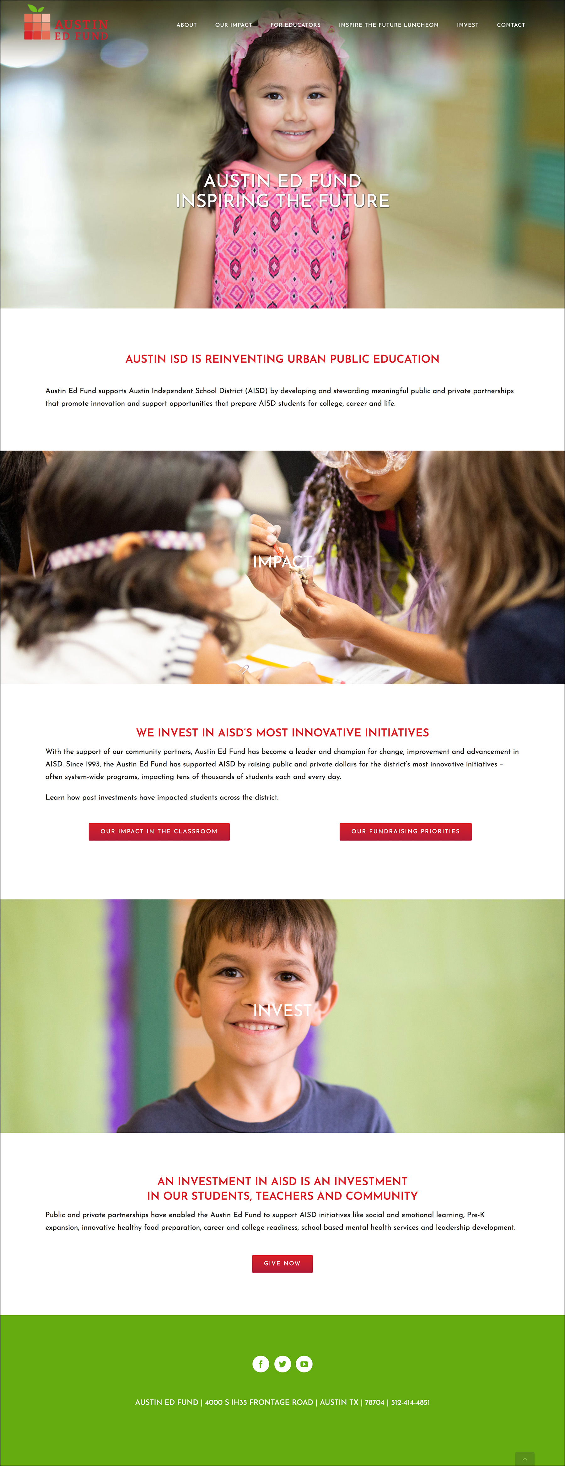 Austin Ed Fund website redesign
