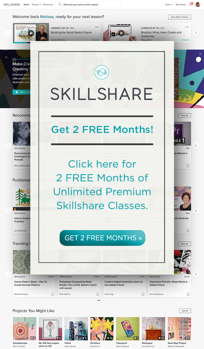 Get 2 free months of unlimited premium skillshare classes