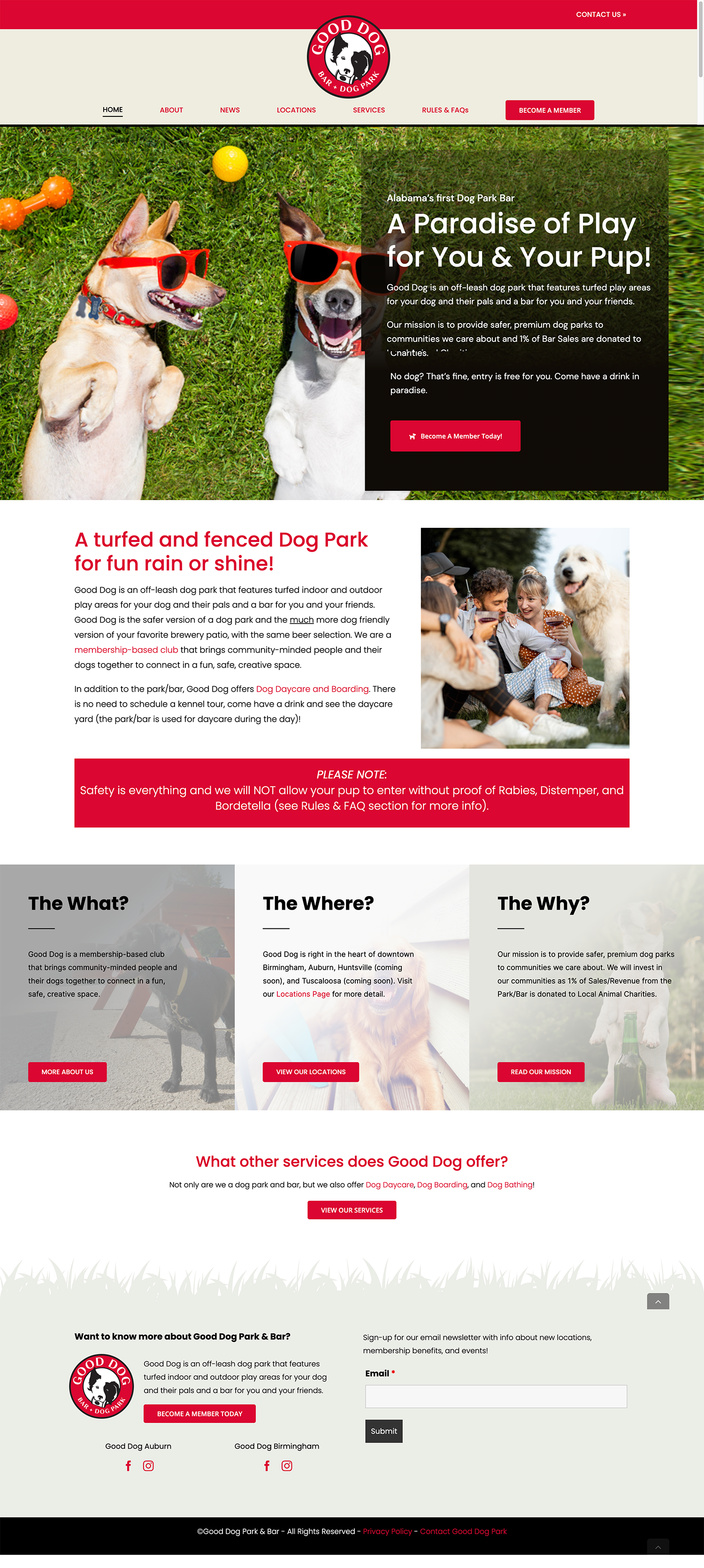 dog park website project