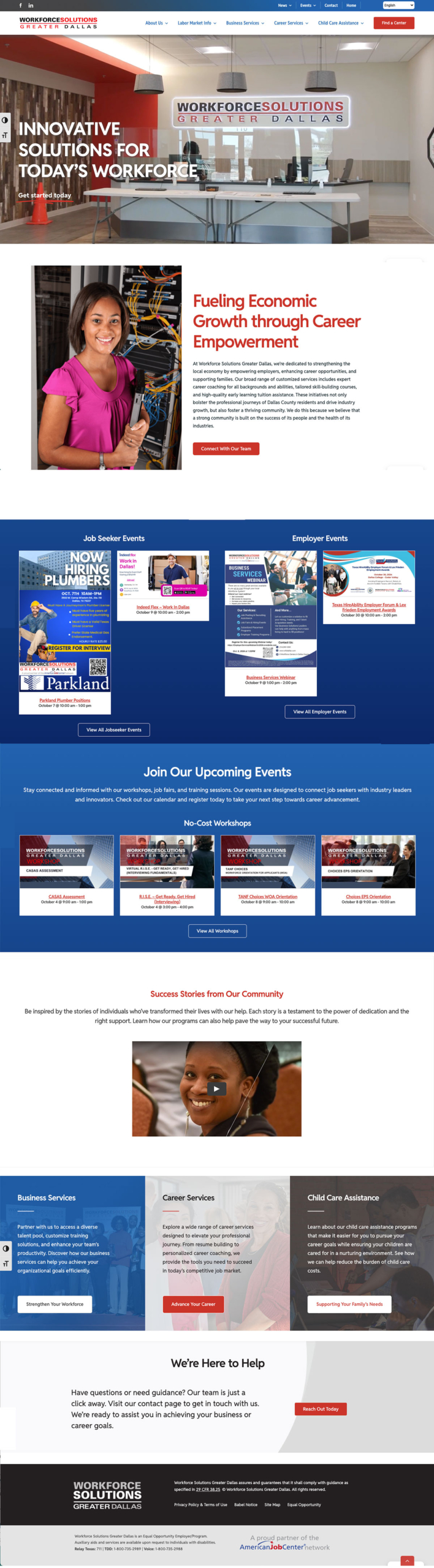 WOrkforce Solutions Greater Dallas wordpress website project