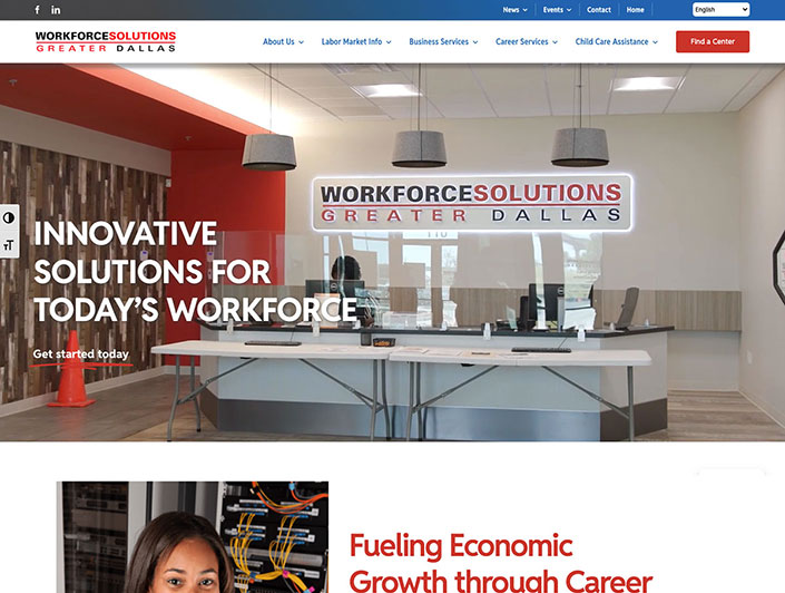 Workforce Solutions Greater Dallas website rdesign