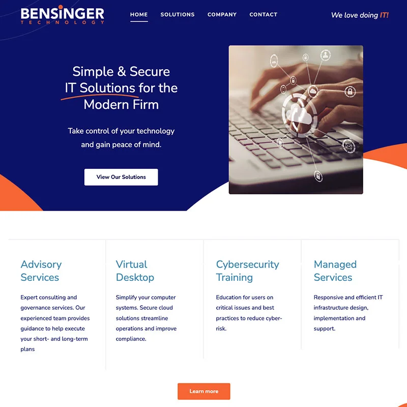 WordPress Website Design Project Bensinger Tech Wordpress Website Design Project