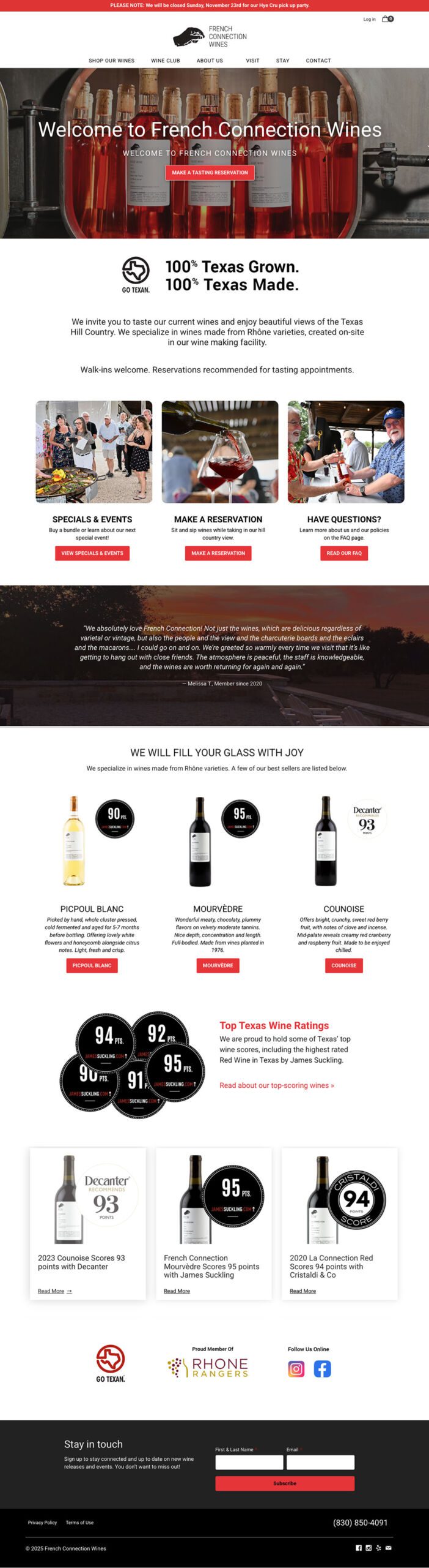 French Connection Wines – WordPress Redesign