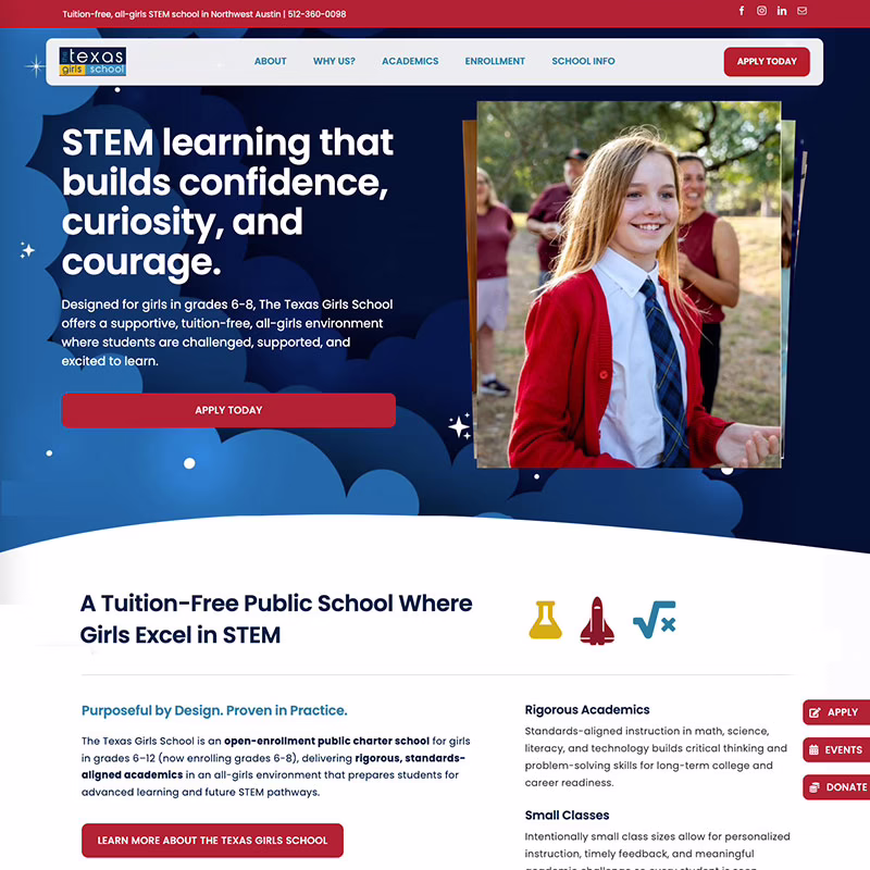 The Texas Girls School Website Redesign