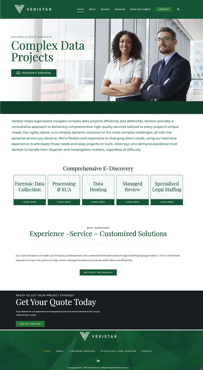Veristar Website Redesign